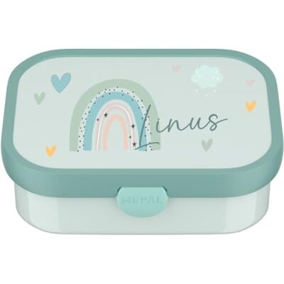 Mepal Lunchbox Campus personalizada, fiambrera arcoíris para niños con compartimentos, fiambrera con nombre estampado en colores (menta) Mepal Lunchbox Campus personalizada, fiambrera arcoíris para niños con compartimentos, fiambrera con nombre estampado en colores (menta)