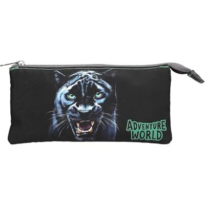 Depesche 13691 Adventure World Panther Estuche en Negro y Verde, con Motivo de Pantera, portalápices con 3 Compartimentos Depesche 13691 Adventure World Panther Estuche en Negro y Verde, con Motivo de Pantera, portalápices con 3 Compartimentos