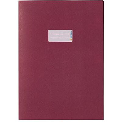 HERMA Sobres para cuadernos A4 de papel rojo vino, 10 unidades, fundas para cuadernos escolares con campo de rotulación de papel extremadamente fuerte y colores ricos, juego de fundas para HERMA Sobres para cuadernos A4 de papel rojo vino, 10 unidades, fundas para cuadernos escolares con campo de rotulación de papel extremadamente fuerte y colores ricos, juego de fundas para