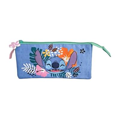 TOYBAGS Estuche Escolar Stitch Tropical Triple Cierre de Cremallera Interior Totalmente Forrado y Personalizado Portatodo con 3 Compartimientos 11,5 X 23,5 X 3CM TOYBAGS Estuche Escolar Stitch Tropical Triple Cierre de Cremallera Interior Totalmente Forrado y Personalizado Portatodo con 3 Compartimientos 11,5 X 23,5 X 3CM