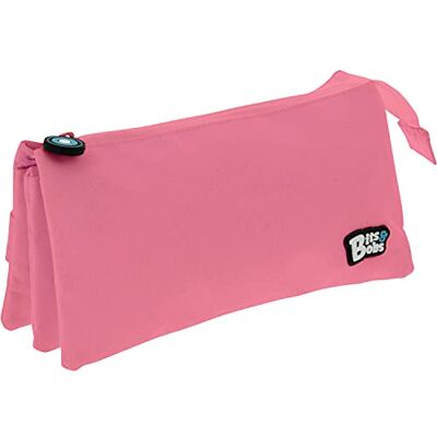 Grafoplas . Estuche Escolar Triple, Color Rosa Claro, 23, 5x12x14cm, Bits & Bobs Grafoplas . Estuche Escolar Triple, Color Rosa Claro, 23, 5x12x14cm, Bits & Bobs