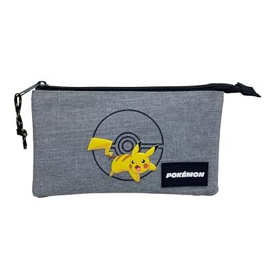 TOYBAGS Estuche Escolar Pokemon Pikachu Triple – Interior Forrado y Cierre de Cremallera – Portatodo con 3 Compartimientos 3 X 23 X 3 CM TOYBAGS Estuche Escolar Pokemon Pikachu Triple – Interior Forrado y Cierre de Cremallera – Portatodo con 3 Compartimientos 3 X 23 X 3 CM