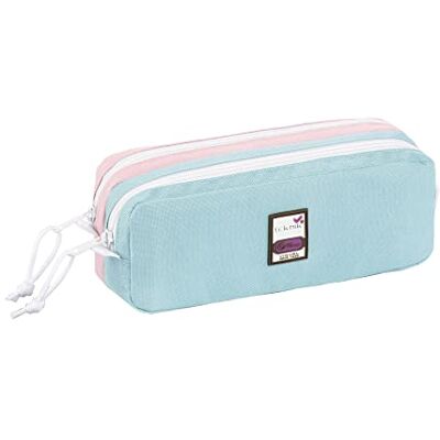 Viquel Teknik Pastel Estuche Escolar de Gran Capacidad, 2 Compartimentos, Color Azul y Rosa Viquel Teknik Pastel Estuche Escolar de Gran Capacidad, 2 Compartimentos, Color Azul y Rosa