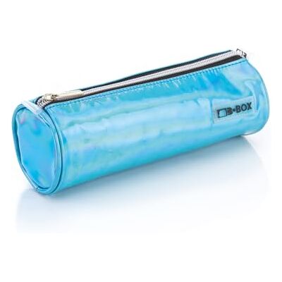 Favorit Estuche para lápices Escolares con diseño Brillante Azul Claro, diámetro 7,5 cm x 22 cm, con Cremallera Plateada Favorit Estuche para lápices Escolares con diseño Brillante Azul Claro, diámetro 7,5 cm x 22 cm, con Cremallera Plateada