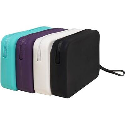 Exacompta Ref. 39830E TITANE Cartón de 8 fundas de accesorios Estuche de silicona 4 colores berenjena, blanco, coco, negro Dimensiones: 18,5 x 12 x 3,5 cm Exacompta Ref. 39830E TITANE Cartón de 8 fundas de accesorios Estuche de silicona 4 colores berenjena, blanco, coco, negro Dimensiones: 18,5 x 12 x 3,5 cm
