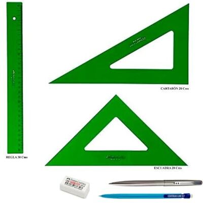 Faber-Castell PACK LOTE FC Técnico Regla 813-30 Cms + Escuadra 566-28 Cms + Cartabón 666-28 Cms + REGALO Faber-Castell PACK LOTE FC Técnico Regla 813-30 Cms + Escuadra 566-28 Cms + Cartabón 666-28 Cms + REGALO