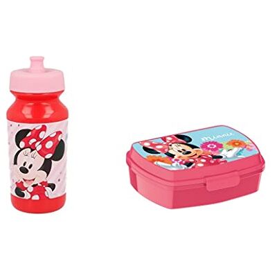 ALMACENESADAN 2664; Set vuelta al cole Minnie ; compuesto por sandwichera rectangular (Dimensiones interiores 16,5x11,5x5,5 cm) y botella sport 400 ml; producto de plástico; No BPA ALMACENESADAN 2664; Set vuelta al cole Minnie ; compuesto por sandwichera rectangular (Dimensiones interiores 16,5x11,5x5,5 cm) y botella sport 400 ml; producto de plástico; No BPA