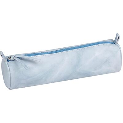 Clairefontaine -Trousse Escolar Redondo Azul Cielo Patrón Tie & Dye Ø5,5x22 cm en Cuero de Cordero Genuino I Suministro Escolar I Estuche Lápices de Colores I Estuche de Lápices Portaplumas Clairefontaine -Trousse Escolar Redondo Azul Cielo Patrón Tie & Dye Ø5,5x22 cm en Cuero de Cordero Genuino I Suministro Escolar I Estuche Lápices de Colores I Estuche de Lápices Portaplumas