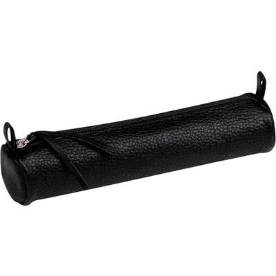 C Rhodia estuche de piel estilo envejecido pequeño y redondo – negro C Rhodia estuche de piel estilo envejecido pequeño y redondo – negro