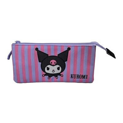 TOYBAGS Estuche Escolar Kuromi Triple Cierre de Cremallera Interior Totalmente Forrado y Personalizado Portatodo con 3 Compartimientos 11,5 X 23,5 X 3CM TOYBAGS Estuche Escolar Kuromi Triple Cierre de Cremallera Interior Totalmente Forrado y Personalizado Portatodo con 3 Compartimientos 11,5 X 23,5 X 3CM
