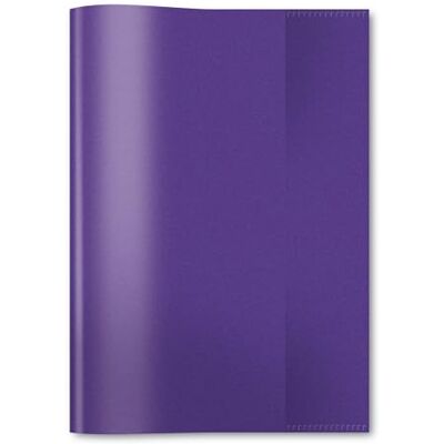 HERMA Funda para cuaderno A5, transparente, violeta, funda de polipropileno resistente y lavable, protector transparente para cuadernos escolares, de colores HERMA Funda para cuaderno A5, transparente, violeta, funda de polipropileno resistente y lavable, protector transparente para cuadernos escolares, de colores