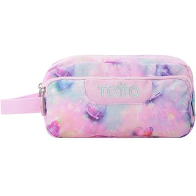 TOTTO Estuche Escolar 3 Compartimentos, Modelo Agapec, Estuche Grande, Dimensiones 23 x 11.5 x 10.5 cm, Asa Lateral, Tiradores Ergonómicos con PVC, Tejido Resistente, Estampado Shiny Heart Glitter TOTTO Estuche Escolar 3 Compartimentos, Modelo Agapec, Estuche Grande, Dimensiones 23 x 11.5 x 10.5 cm, Asa Lateral, Tiradores Ergonómicos con PVC, Tejido Resistente, Estampado Shiny Heart Glitter