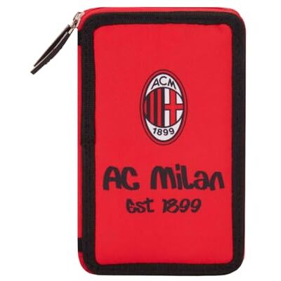 Estuche AC Milan - Unisex - Negro/Rojo - 3 cremalleras Estuche AC Milan - Unisex - Negro/Rojo - 3 cremalleras