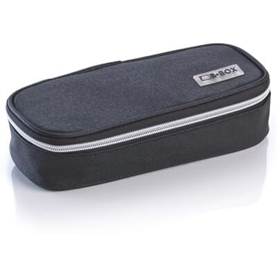 Favorit , Estuche Ovalado Negro, 24 x 9,5 x 6 cm, con Cremallera Plateada, suministrado Productos Stabilo Favorit , Estuche Ovalado Negro, 24 x 9,5 x 6 cm, con Cremallera Plateada, suministrado Productos Stabilo