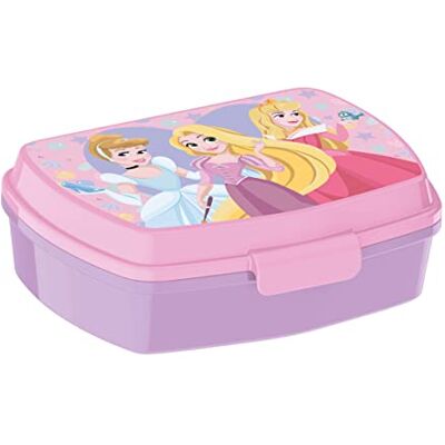 p:os Disney Princess Fiambrera para niños con un compartimento, fiambrera de plástico con cierre de clip, para guardería, escuela y ocio p:os Disney Princess Fiambrera para niños con un compartimento, fiambrera de plástico con cierre de clip, para guardería, escuela y ocio