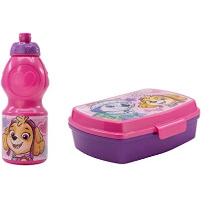ALMACENESADAN , 4955, Pack vuelta al cole Patrulla canina girls, skye, everest, paw patrol; compuesto por Botella sport 400ml y sandwichera rectangular multicolor, productos reutilizables, sin BPA ALMACENESADAN , 4955, Pack vuelta al cole Patrulla canina girls, skye, everest, paw patrol; compuesto por Botella sport 400ml y sandwichera rectangular multicolor, productos reutilizables, sin BPA