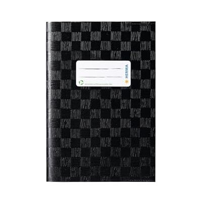 HERMA sobres A5 de rafia, negro, 25 unidades, fundas para cuadernos escolares con etiqueta y estructura de rafia, de polipropileno resistente y lavable, juego de fundas para cuadernos escolares, HERMA sobres A5 de rafia, negro, 25 unidades, fundas para cuadernos escolares con etiqueta y estructura de rafia, de polipropileno resistente y lavable, juego de fundas para cuadernos escolares,