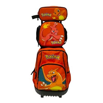 CYPBRANDS Set Trolley Compacto, Escolar, Viaje,3 Pcs, Lonchera, Estuche, Color Naranja, Producto Oficial CYPBRANDS Set Trolley Compacto, Escolar, Viaje,3 Pcs, Lonchera, Estuche, Color Naranja, Producto Oficial
