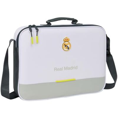 Safta Cartera extraescolares Real Madrid equipación 25/26 para libros y material – Cartera extraescolares Real Madrid con asa para actividades y colegio Safta Cartera extraescolares Real Madrid equipación 25/26 para libros y material – Cartera extraescolares Real Madrid con asa para actividades y colegio