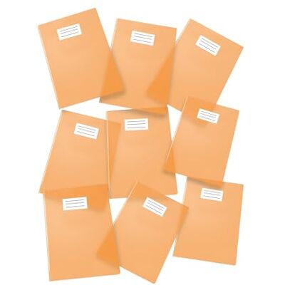 Pigna , Cubierta de PVC transparente de color, protector de cuaderno, tamaño A4, 210 micras, con solapas y bolsillo en las esquinas, Color naranja, 25 unidades Pigna , Cubierta de PVC transparente de color, protector de cuaderno, tamaño A4, 210 micras, con solapas y bolsillo en las esquinas, Color naranja, 25 unidades