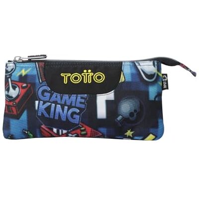 TOTTO Estuche Escolar 3 Compartimentos, Modelo Tablero, Estuche Grande, Dimensiones 22 x 11 x 3.5 cm, Una Cremallera, Tejido Resistente y Repelente a Líquidos, Estampado Gamertag Azul TOTTO Estuche Escolar 3 Compartimentos, Modelo Tablero, Estuche Grande, Dimensiones 22 x 11 x 3.5 cm, Una Cremallera, Tejido Resistente y Repelente a Líquidos, Estampado Gamertag Azul
