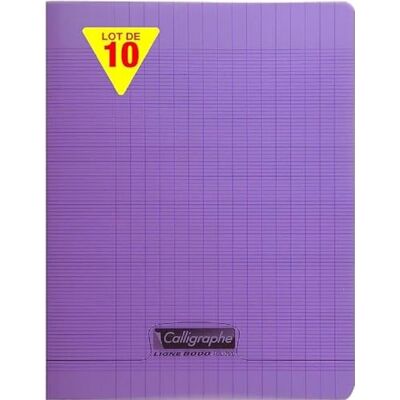Calligraphe r Lote de 10 cuadernos grapados de color morado (una marca de Clairefontaine) 17 x 22 cm 48 páginas grandes azulejos Papel blanco 90 g Cubierta de poliuretano Calligraphe r Lote de 10 cuadernos grapados de color morado (una marca de Clairefontaine) 17 x 22 cm 48 páginas grandes azulejos Papel blanco 90 g Cubierta de poliuretano