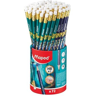 Maped Dragon Pack Ahorro de 72 Lápices de Grafito HB con Goma, Lápices de Madera con Cuerpo Triangular Ergonómico, Diseño de Escamas, Ideal para Colegios y Aulas, Material Escolar, 72 Unidades Maped Dragon Pack Ahorro de 72 Lápices de Grafito HB con Goma, Lápices de Madera con Cuerpo Triangular Ergonómico, Diseño de Escamas, Ideal para Colegios y Aulas, Material Escolar, 72 Unidades