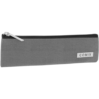 COMIX Estuche escolar, estuche con 2 bolígrafos para niños y adolescentes, ideal para guardar la papelería para la escuela, con práctico cierre de cremallera y logotipo de metal, 22 x 6 x 2 cm COMIX Estuche escolar, estuche con 2 bolígrafos para niños y adolescentes, ideal para guardar la papelería para la escuela, con práctico cierre de cremallera y logotipo de metal, 22 x 6 x 2 cm
