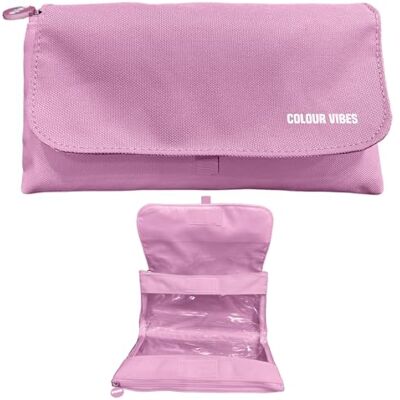 DOHE Estuche Escolar Doble 2 Compartimentos con Cremallera, 3 Ventanas Transparentes, Tarjeta Rellenable con Horario, Espacioso 22x10x6,5 cm, Poliéster Resistente y Flexible Rosa DOHE Estuche Escolar Doble 2 Compartimentos con Cremallera, 3 Ventanas Transparentes, Tarjeta Rellenable con Horario, Espacioso 22x10x6,5 cm, Poliéster Resistente y Flexible Rosa