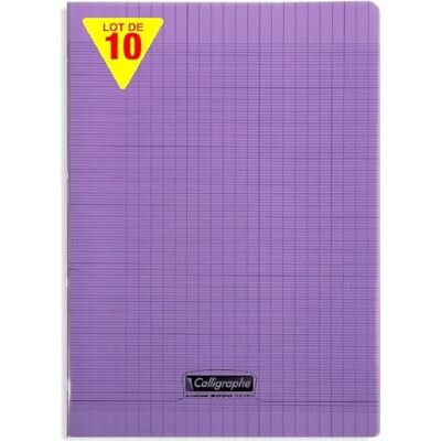 Calligraphe r Lote de 10 cuadernos grapados violetas (una marca de Clairefontaine) A4 21 x 29,7 cm 96 páginas grandes azulejos Papel blanco 90 g Cubierta de poliuretano Calligraphe r Lote de 10 cuadernos grapados violetas (una marca de Clairefontaine) A4 21 x 29,7 cm 96 páginas grandes azulejos Papel blanco 90 g Cubierta de poliuretano