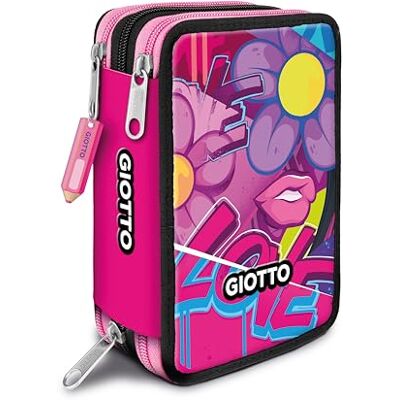 Giotto Estuche Supermina 3 Zip Young Street Art, Rosa Giotto Estuche Supermina 3 Zip Young Street Art, Rosa
