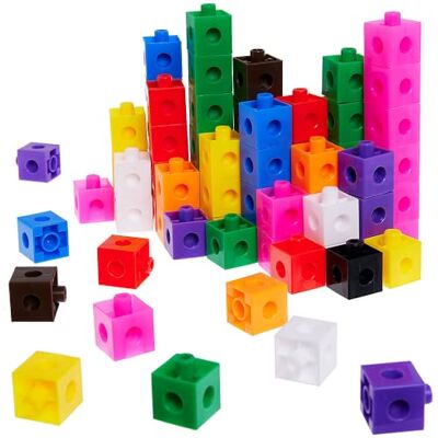 Baker Ross Maths Linking Cubes Lote de 100, Cubos para contar entrelazados Baker Ross Maths Linking Cubes Lote de 100, Cubos para contar entrelazados