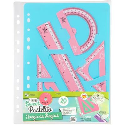 Starplast REGLAS DE PLÁSTICO QUIJOTE Reglas Sweet Pastelito, medidas desde 9 hasta 30cm, colores pastel, con estuche de plástico, para uso escolar o universitario Set 20cm Rosa Starplast REGLAS DE PLÁSTICO QUIJOTE Reglas Sweet Pastelito, medidas desde 9 hasta 30cm, colores pastel, con estuche de plástico, para uso escolar o universitario Set 20cm Rosa