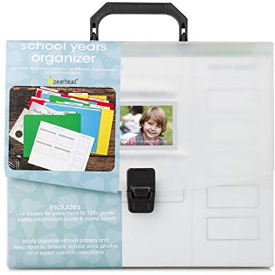 Pearhead Organizador de años escolares, organizador de logros y logros escolares para padres, archivador para niños, color blanco Pearhead Organizador de años escolares, organizador de logros y logros escolares para padres, archivador para niños, color blanco