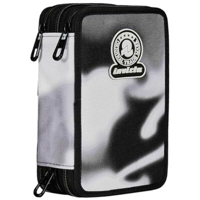 Invicta Estuche Escolar con 3 Cremalleras Fantasy, Negro y Gris, Triple Compartimento con Bolígrafos, Lápices y Rotuladores, Accesorios Escolares, Escuela Invicta Estuche Escolar con 3 Cremalleras Fantasy, Negro y Gris, Triple Compartimento con Bolígrafos, Lápices y Rotuladores, Accesorios Escolares, Escuela