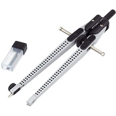 Faber-Castell Compás de ajuste rápido GRIP, plateado Faber-Castell Compás de ajuste rápido GRIP, plateado
