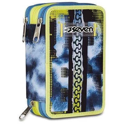 Seven Estuche Escolar con 3 Cremalleras, Gris, portalápices Triple Compartimento Completo con bolígrafos, lápices, Colores, Accesorios Mochila, Escuela Primaria, niño Seven Estuche Escolar con 3 Cremalleras, Gris, portalápices Triple Compartimento Completo con bolígrafos, lápices, Colores, Accesorios Mochila, Escuela Primaria, niño