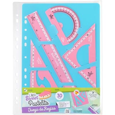 Starplast REGLAS DE PLÁSTICO QUIJOTE Reglas Sweet Pastelito, medidas desde 9 hasta 30cm, colores pastel, con estuche de plástico, para uso escolar o universitario Set 30cm Rosa Starplast REGLAS DE PLÁSTICO QUIJOTE Reglas Sweet Pastelito, medidas desde 9 hasta 30cm, colores pastel, con estuche de plástico, para uso escolar o universitario Set 30cm Rosa