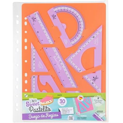 Starplast REGLAS DE PLÁSTICO QUIJOTE Reglas Sweet Pastelito, medidas desde 9 hasta 30cm, colores pastel, con estuche de plástico, para uso escolar o universitario Set 30cm Morado Starplast REGLAS DE PLÁSTICO QUIJOTE Reglas Sweet Pastelito, medidas desde 9 hasta 30cm, colores pastel, con estuche de plástico, para uso escolar o universitario Set 30cm Morado