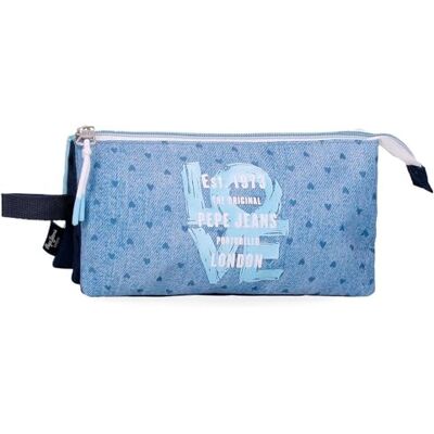 Pepe Jeans Noni Denim Estuche Triple, Azul, Poliéster Pepe Jeans Noni Denim Estuche Triple, Azul, Poliéster