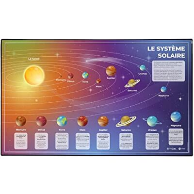 Viquel – Protector de escritorio educativo sobre el sistema solar – PVC resistente y fácil de limpiar – Origen Francia – 59,5 × 36,2 cm Viquel – Protector de escritorio educativo sobre el sistema solar – PVC resistente y fácil de limpiar – Origen Francia – 59,5 × 36,2 cm