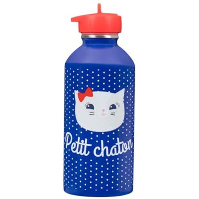 DRAEGER PARIS 1886 Draeger Paris Calabaza de acero inoxidable para niño Petit Chaton Bleu DRAEGER PARIS 1886 Draeger Paris Calabaza de acero inoxidable para niño Petit Chaton Bleu