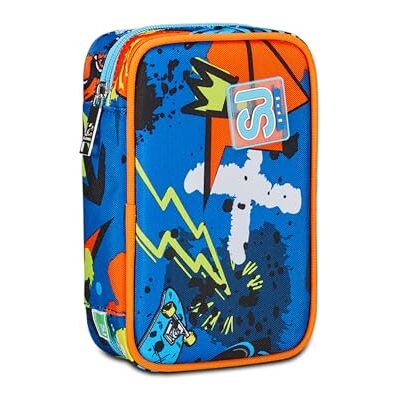 SJ Gang Estuche Escolar Speed Case, Azul, portalápices Mono Compartimento con Placas extraíbles y bolígrafos, lápices, Colores, Accesorios Mochila, elementales, medianos, niño, Turquesa, Talla única, SJ Gang Estuche Escolar Speed Case, Azul, portalápices Mono Compartimento con Placas extraíbles y bolígrafos, lápices, Colores, Accesorios Mochila, elementales, medianos, niño, Turquesa, Talla única,