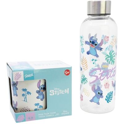 Stor Set de Botella y Taza Stitch Botella Plastico 850ml con Tapa Aluminio y Taza Ceramica 325ml Regalo Original para Fans Stor Set de Botella y Taza Stitch Botella Plastico 850ml con Tapa Aluminio y Taza Ceramica 325ml Regalo Original para Fans