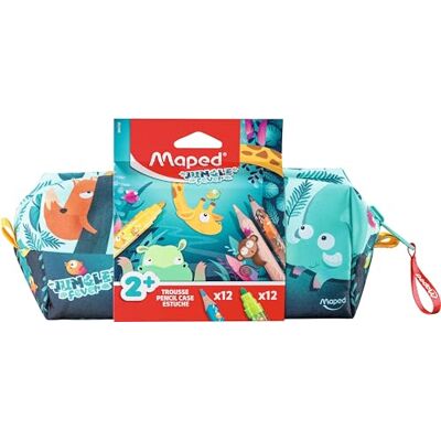Maped JUNGLE FEVER Estuche de tela para niños con herramientas para colorear 12 lápices de colores + 12 rotuladores Estuche lavable para niños a partir de 2 años Maped JUNGLE FEVER Estuche de tela para niños con herramientas para colorear 12 lápices de colores + 12 rotuladores Estuche lavable para niños a partir de 2 años