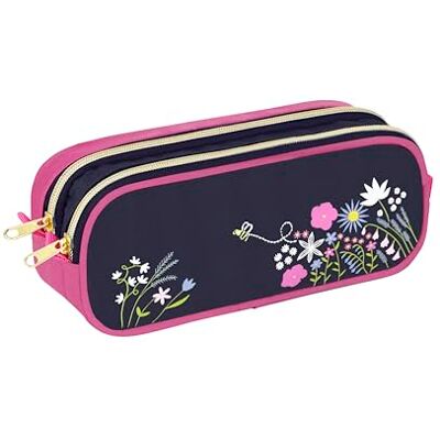 Viquel Wildflowers Estuche Escolar para niños Poliéster 600D Resistente 2 Compartimentos, 2 Cremalleras Azul y Rosa Viquel Wildflowers Estuche Escolar para niños Poliéster 600D Resistente 2 Compartimentos, 2 Cremalleras Azul y Rosa