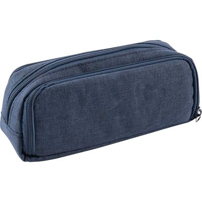 Eberhard Faber Estuche de 3 Compartimentos Azul Oscuro, Estuche Grande para Escolares con Asas y Compartimentos Interiores, Bolsa para lápices para el Colegio Eberhard Faber Estuche de 3 Compartimentos Azul Oscuro, Estuche Grande para Escolares con Asas y Compartimentos Interiores, Bolsa para lápices para el Colegio