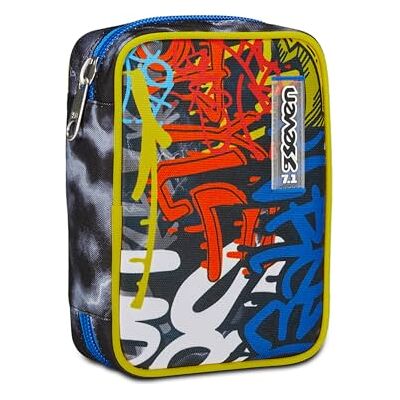 Seven Estuche Escolar Speed Pad, Negro, Amarillo y Azul, Mark On Boy, portalápices Mono Compartimento con Plance Desmontables y Bolígrafos, Lápices, Colores, Accesorios Mochila, Elementales, Medios, Seven Estuche Escolar Speed Pad, Negro, Amarillo y Azul, Mark On Boy, portalápices Mono Compartimento con Plance Desmontables y Bolígrafos, Lápices, Colores, Accesorios Mochila, Elementales, Medios,