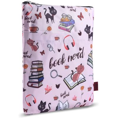 LParkin Funda para libros para amantes de libros, protector de libros nerd, fundas para libros de tapa blanda, tela lavable, fundas para libros con cremallera, tamaño mediano de 28 x 22 cm LParkin Funda para libros para amantes de libros, protector de libros nerd, fundas para libros de tapa blanda, tela lavable, fundas para libros con cremallera, tamaño mediano de 28 x 22 cm