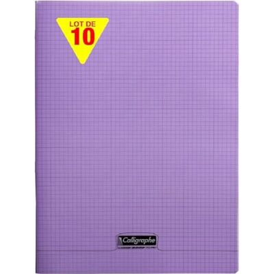 Calligraphe r Lote de 10 cuadernos grapados de color morado (una marca de Clairefontaine) 24 x 32 cm 48 páginas pequeñas baldosas Papel blanco 90 g Cubierta de poliuretano Calligraphe r Lote de 10 cuadernos grapados de color morado (una marca de Clairefontaine) 24 x 32 cm 48 páginas pequeñas baldosas Papel blanco 90 g Cubierta de poliuretano